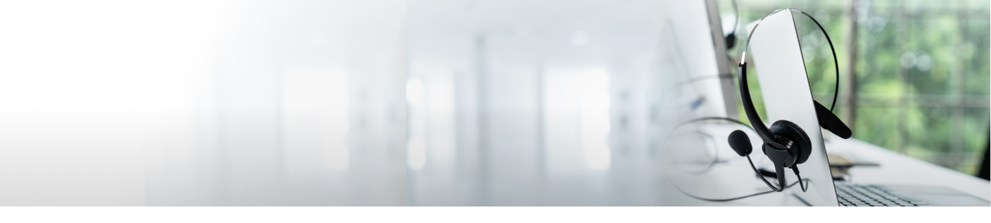 Headset and customer support equipment at call center ready for actively service